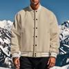 2024 Men's Jacquard Baseball Cardigan – Single-Breasted, Casual Solid Color Jacket for Spring & Autumn