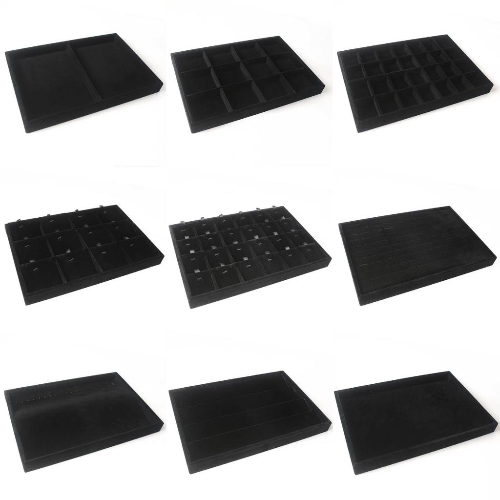 Черный бархатный ювелирный лоток: Коробка для демонстрации колец, ожерелий, браслетов и подвесок для продавцов