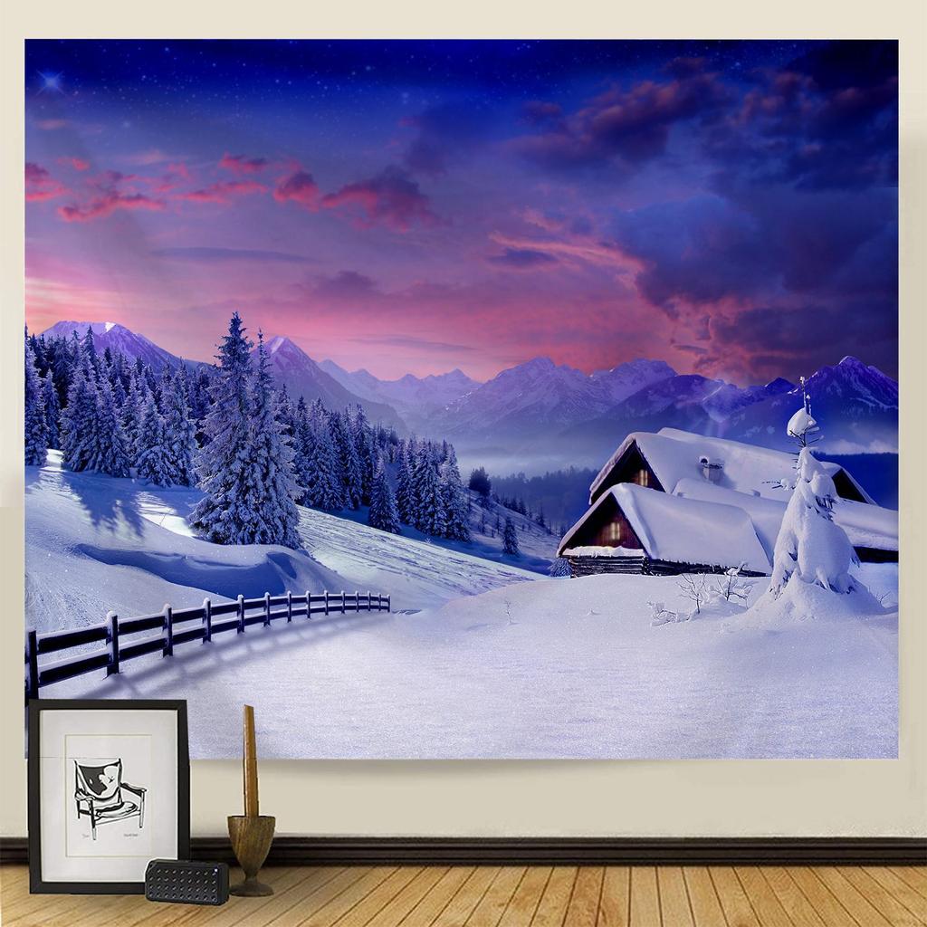Гобелен Рождественская снежная сцена серии фон висит ткань дома гостиная спальня прикроватный настенный гобелен