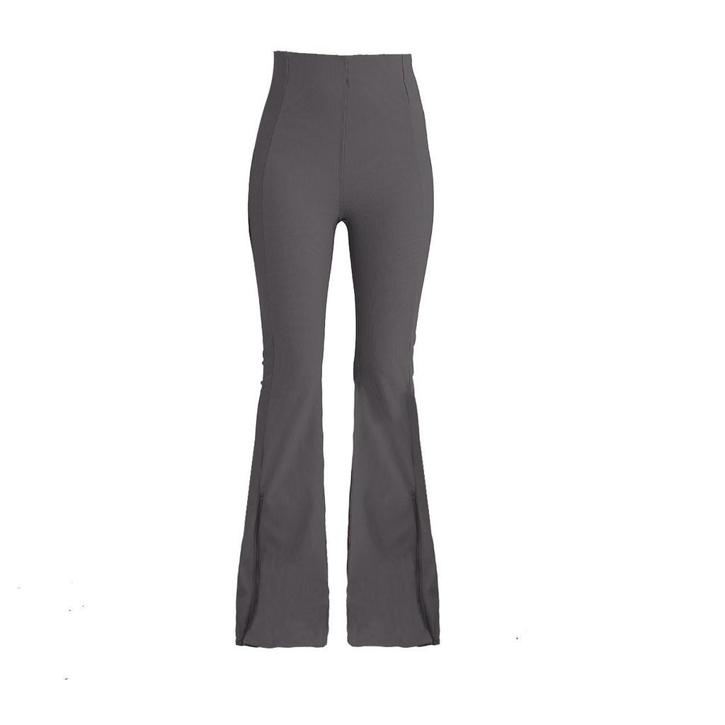 Lu New Threaded High-Waist Bell-Bottom Yoga Pants - Hip Lift, Slimming, All-Match, High Elasticity, Comfortable for Indoor or Outdoor Wear.