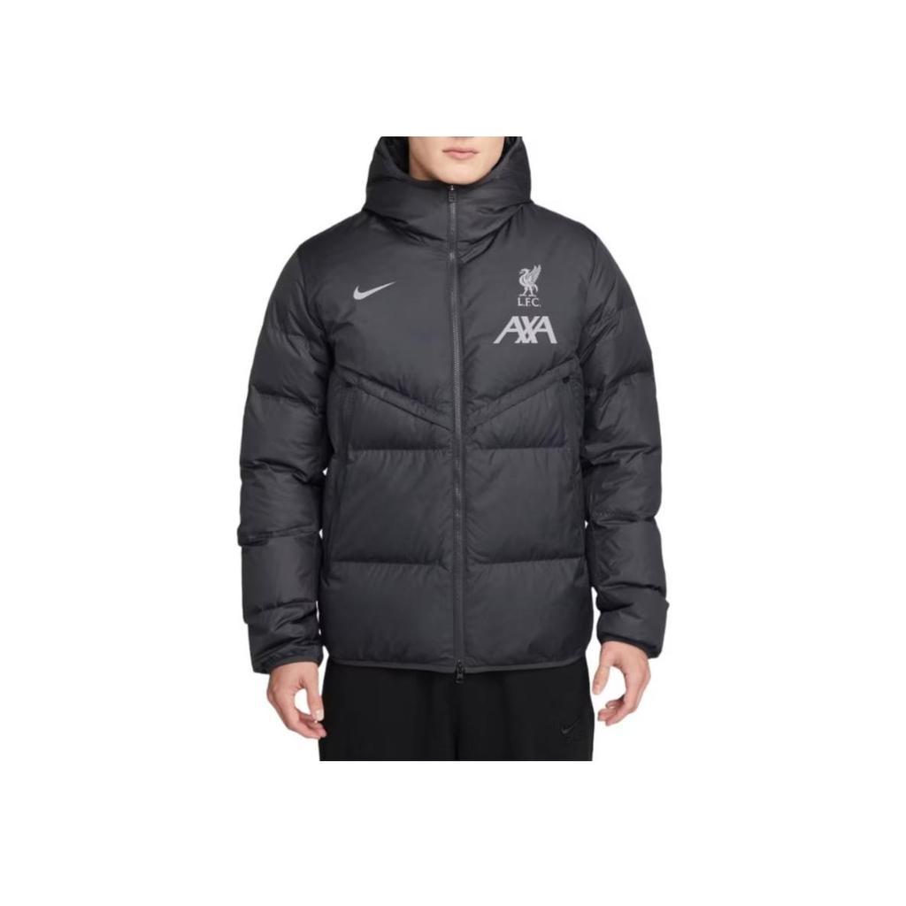 Nike Куртка мужская пуховая легкая теплая с капюшоном на молнии с логотипом Черная FD7140-061