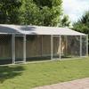 VidaXL Dog Cage with Roof and Doors, Dog Kennel, Dog House, Garden Patio Niche, Grey 8x2x2m 3209565