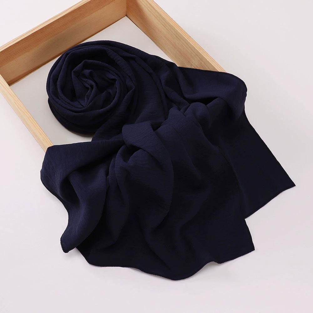 Malaysia Muslim Hijab Wrinkle Plain Long Shawl Islamic Headscarf Wraps For Women Female Foulard