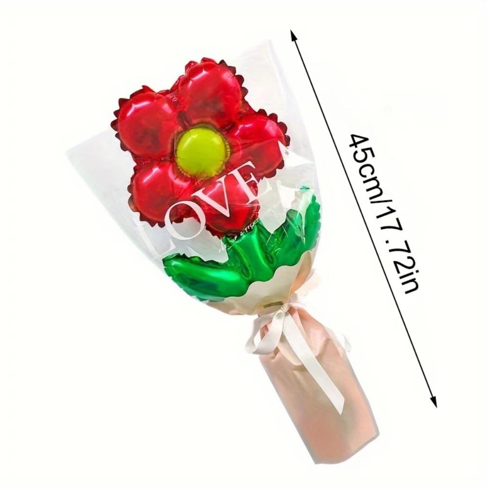 10pcs Colorful Flower Bouquet Balloon Set Aluminum Foil Five Petal Flower Balloon  Mother's Day