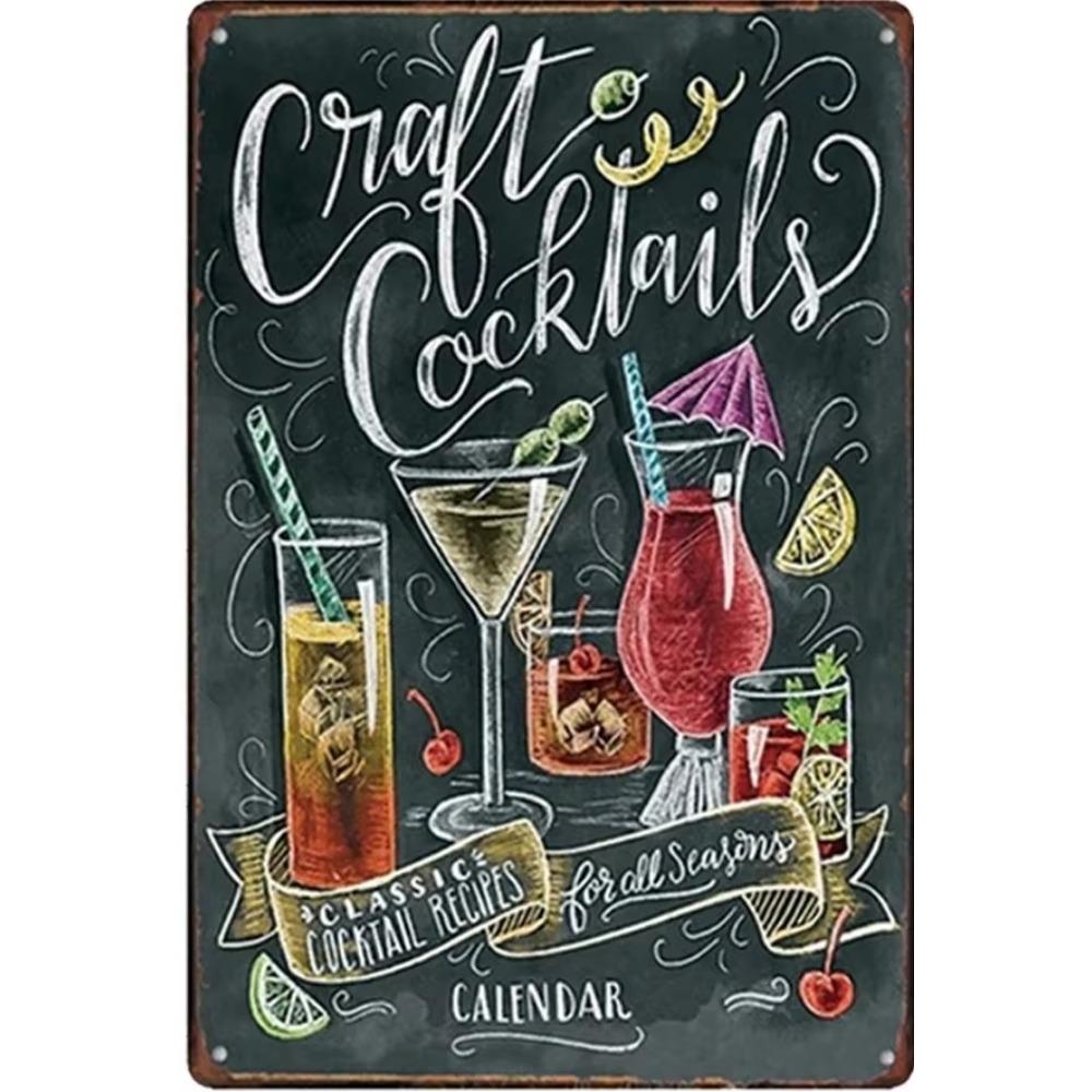 Vintage Cocktail Metal Martini Retro Signs Plaques Plate Poster Popular Bar Club Wall Decorative Room Stickers Decor