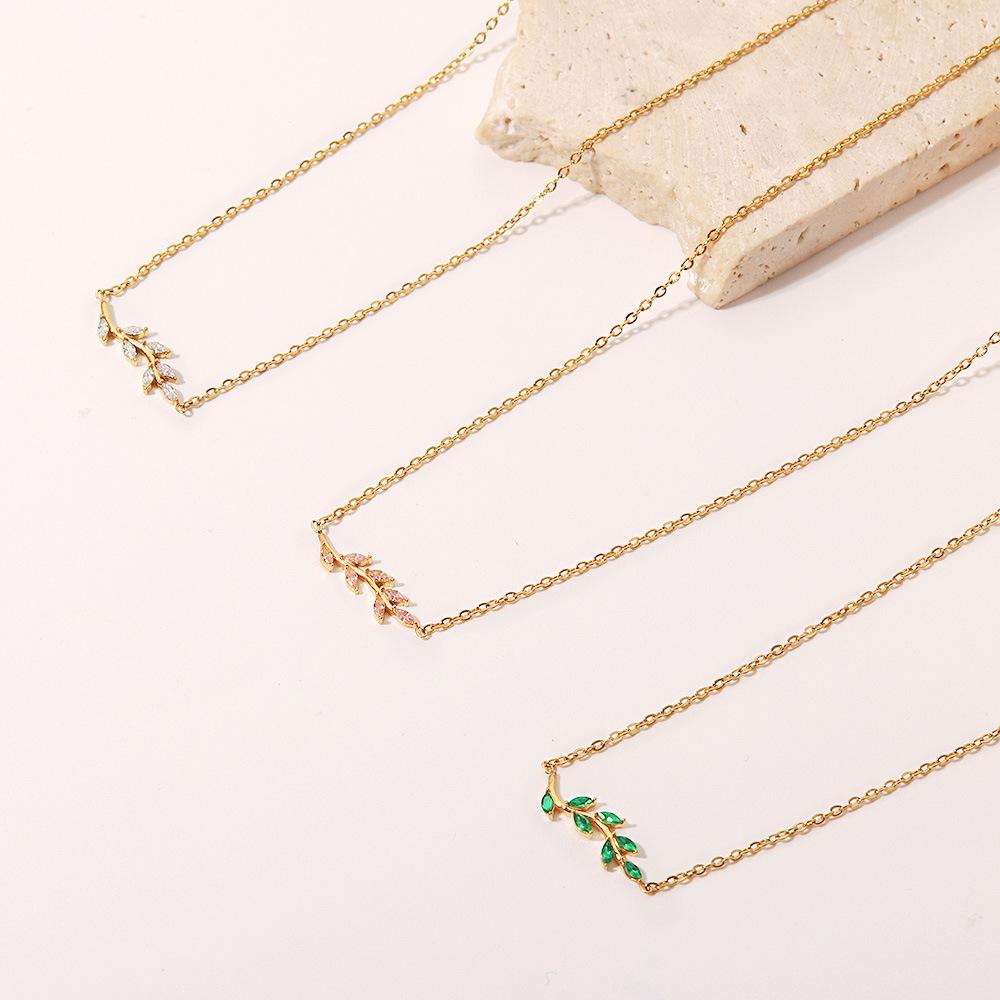 Zircon Stone Necklace Designer Jewelry Famous Brands Stainless Steel Necklace Accessories Women