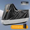 Black Thickened 210D Silver-Coated Oxford Motorcycle Rain Cover, Cross-Border, Lengthened