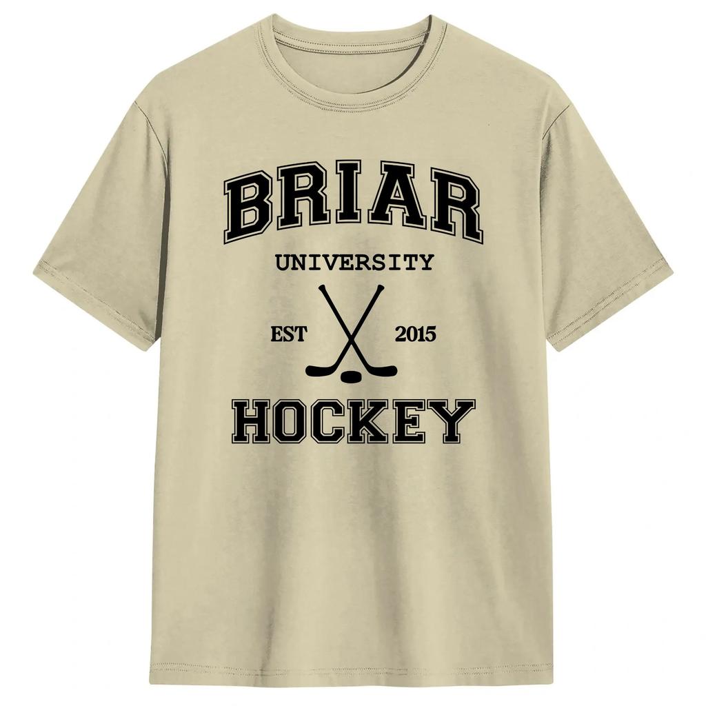 Вне кампуса Briar U Briar University Хоккейный Роман Хоккейная Команда Ястребы Футболка Пляжные Футболки Хлопок Модный Крутой Футболка для Мужчин