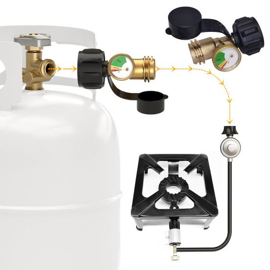 1/2Pcs Propane Tank Gauge Level Indicator QCC1/ Type 1 Connection Universal 5-40lb Tanks Propane Gauge with Color Coded Dial