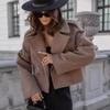 Autumn Fashion Oversized Suit Collar Solid Color Woolen Women's Wool Coat Winter Jacket Coats and Short Jackets Women Clothing
