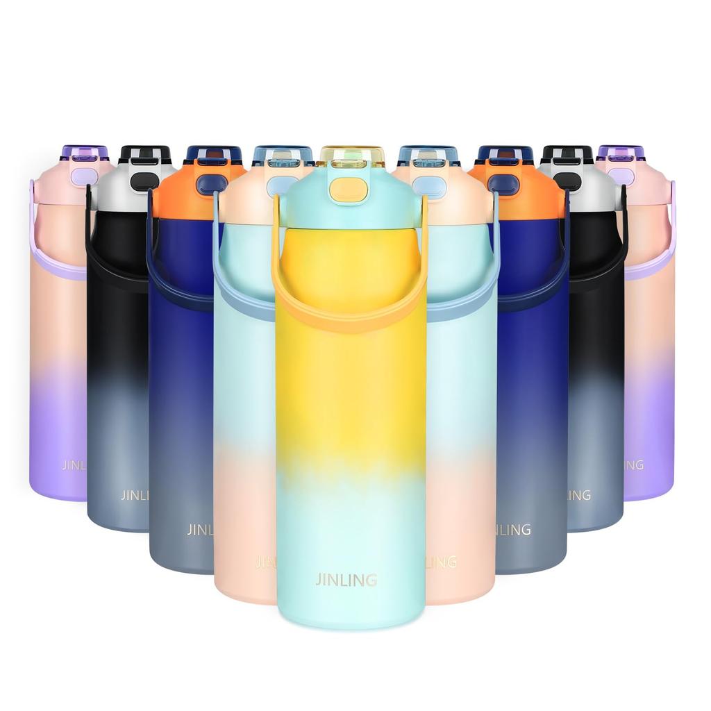 JINLING литровая бутылка для воды с вакуумной изоляцией, спортивная, из нержавеющей стали 316, широкая, портативная, совместимая со спортивными бутылками унисекс объемом 1,8 л, емкость, термос, изолированный,