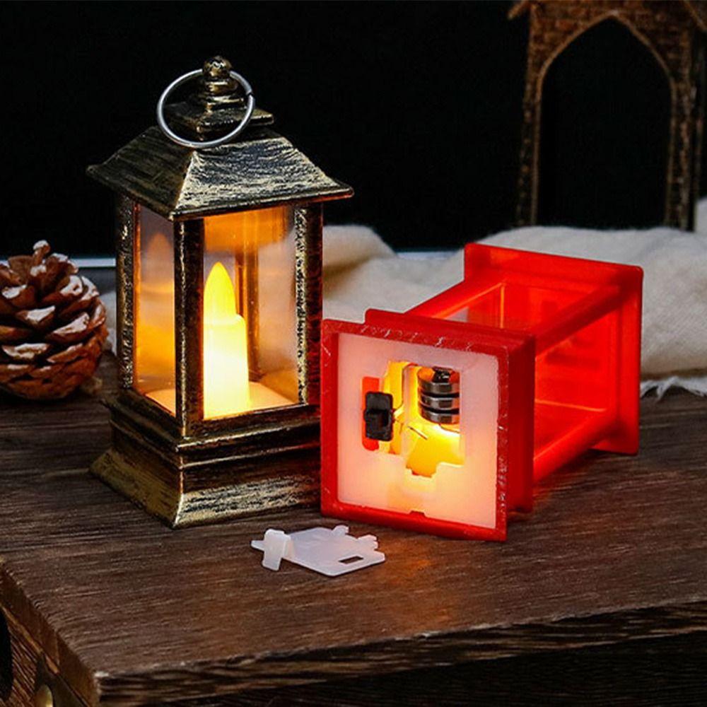Flameless LED Electronic Candle Light Retro Outdoor Hanging Small Lanterns  Party Supplies