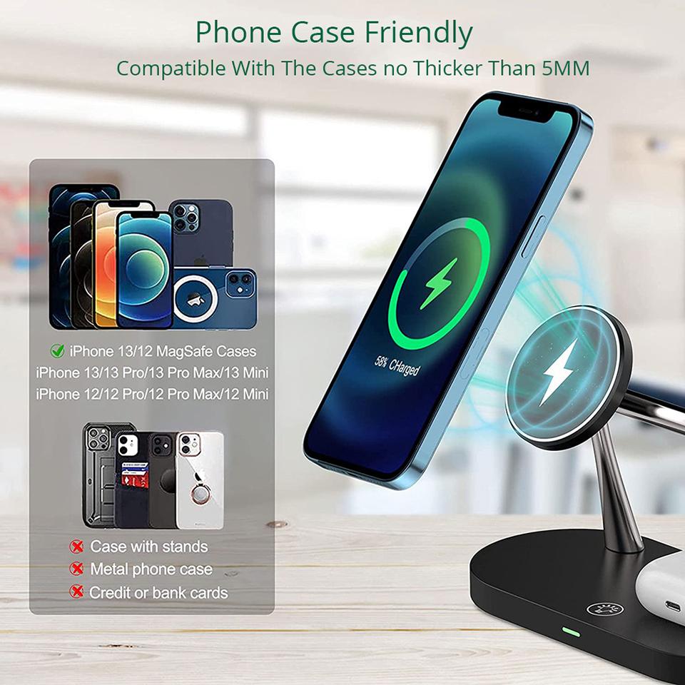 Магнитное беспроводное зарядное устройство 3 в 1 для Iphone 14 Pro Max/13/12, зарядные устройства для Apple Watch 7/8 Airpods Pro 2 3, держатель зарядного устройства