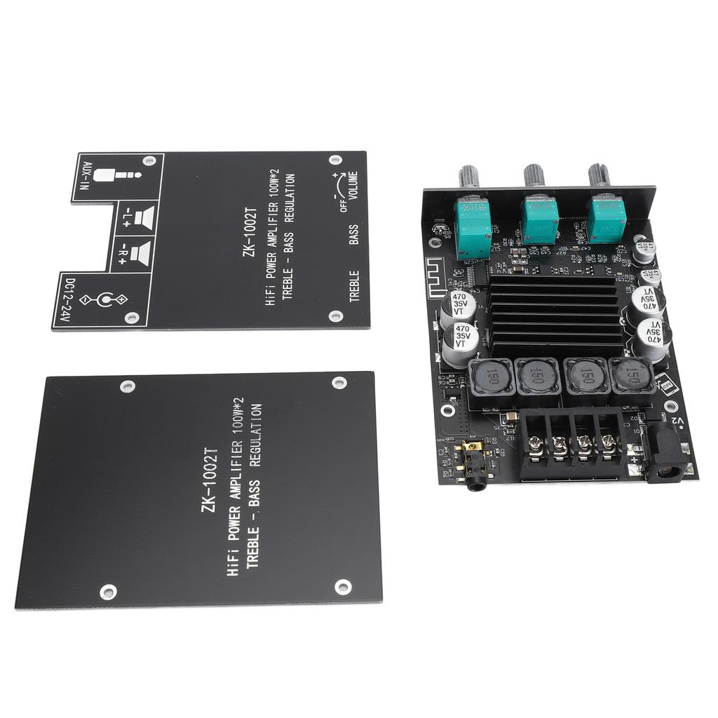 Плата усилителя 2x100 Вт HIFI с регулировкой высоких и низких частот TPA3116D2 DC12‑24 В BT AUX входы 2.0 канала