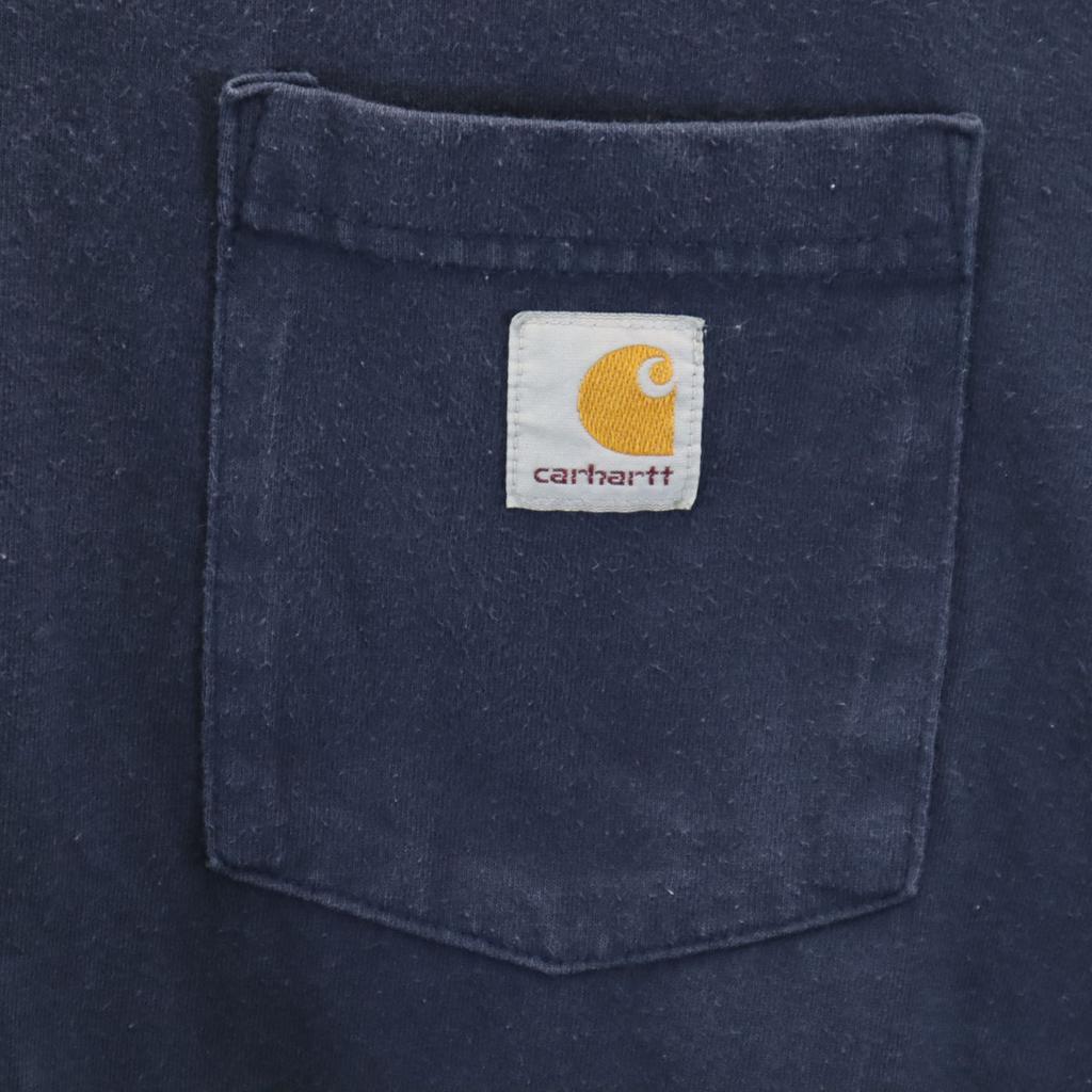 carhartt Футболка с коротким рукавом L Темно-синяя Однотонная Карманная футболка K87 Мужская Б/У
