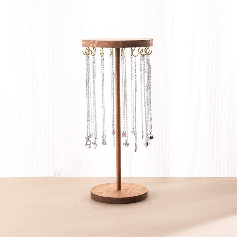 Подставка для ювелирных изделий из цельного дерева, подвесная стойка для хранения ювелирных изделий, подвеска на цепочке