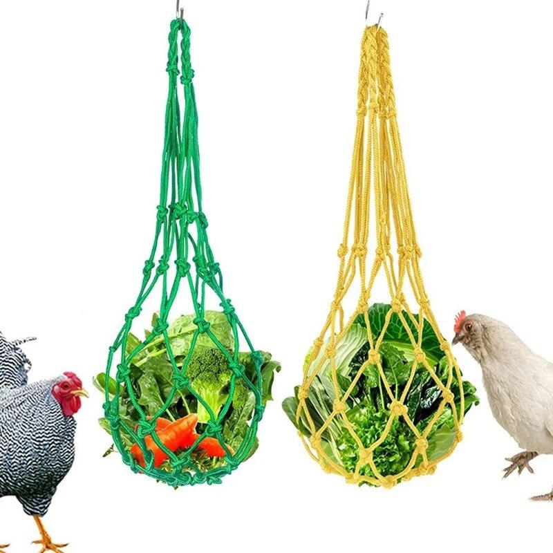 Куриная овощная сетка-сумка, держатель для птиц, фруктов, кормушка для курицы, капусты, инструмент для кормления курицы, гуся, больших птиц, куриный домик