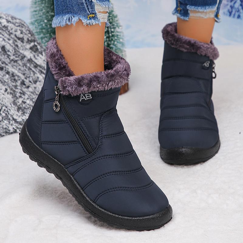 Fashion 2025 Waterproof Snow Boots for Women Plus Size 36-43 Non Slip Fur Winter Shoes Woman Zipper Short Plush Warm Ankle Boots Ladies