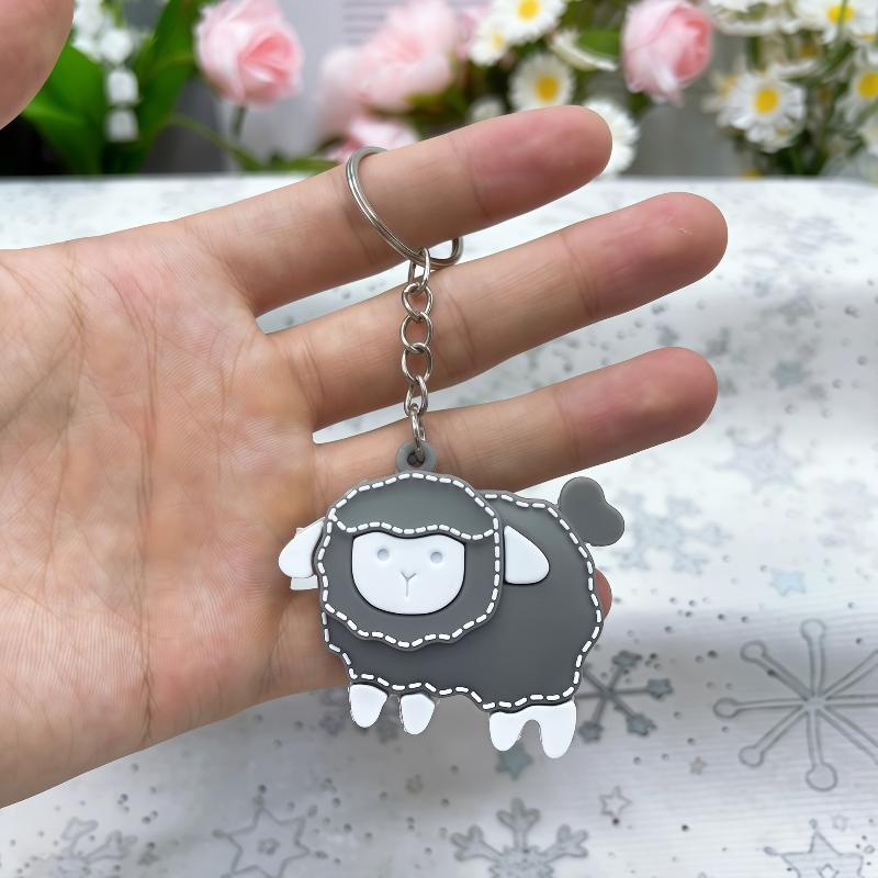 Мягкий Белый Овечка Брелок Мультяшный Милый Рисунок ПУ Кожа Подвеска Прочный Брелок для Сумки для Детского Рюкзака Декор