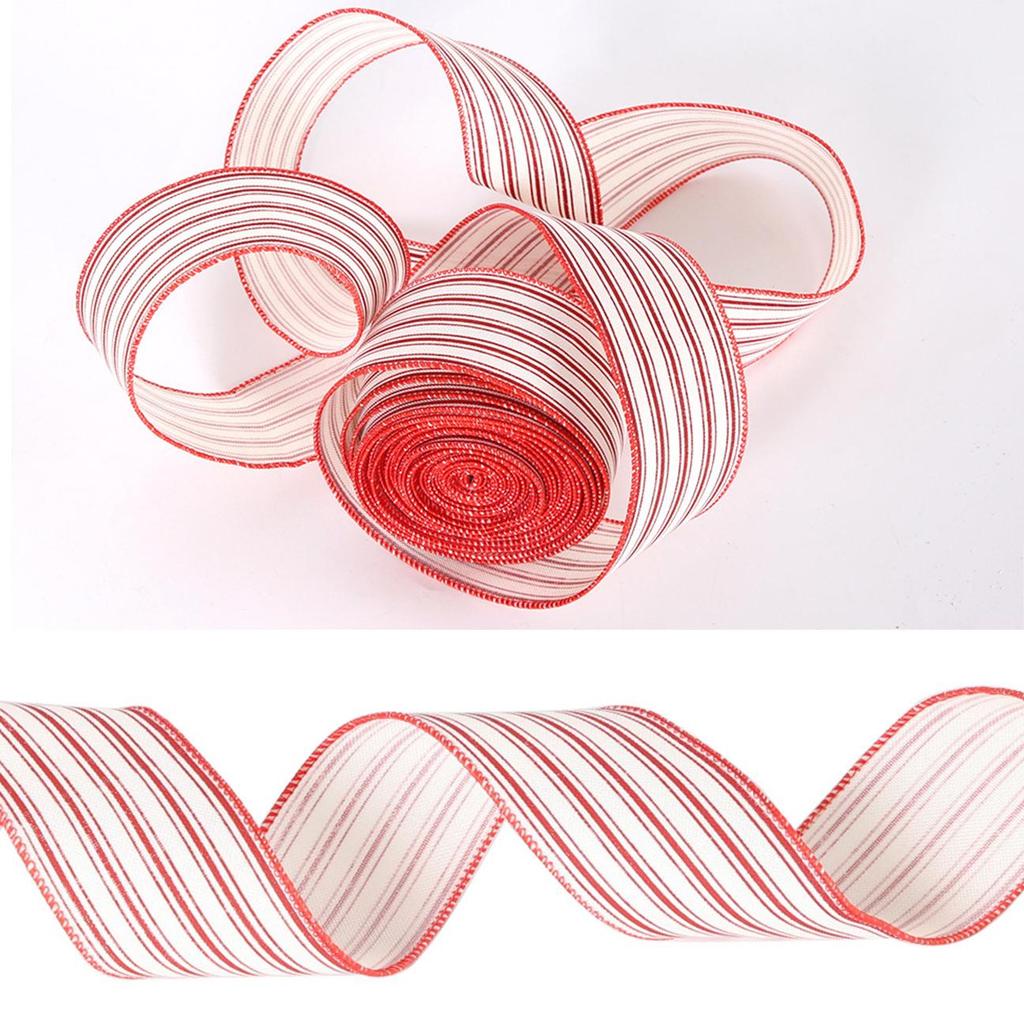 2M Classic Wired Edge Fabric Swirl Ribbon Print Craft Bow Christmas Christmas Tree