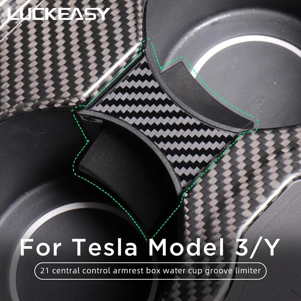 LUCKEASY For Tesla Model 3 Y 2017-2023 Car Water Cup Slot Slip Limit Clip ABS Cup Holder Clip Limiter Accessories Model 3