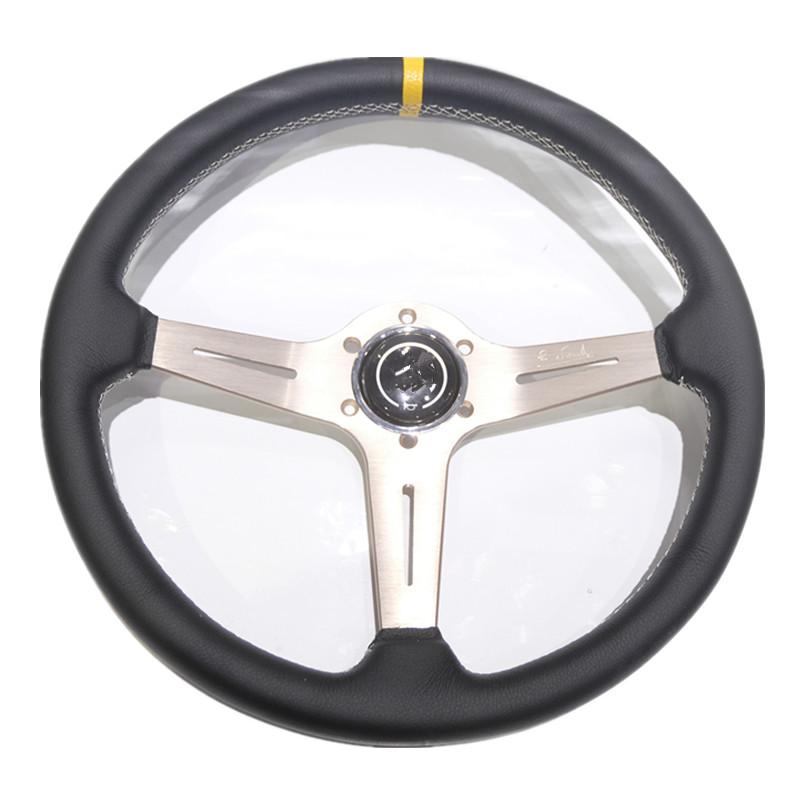 15inch 360mm Racing Flat Steering Wheel Auto Universal Leather Simulated Racing Game Steering Wheel