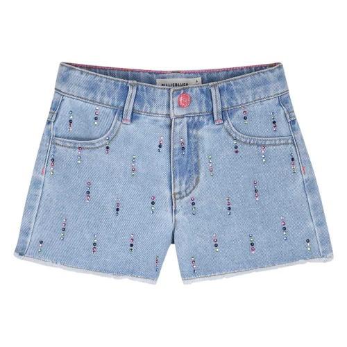 Billieblush Girls Embellished Raw Hem Shorts