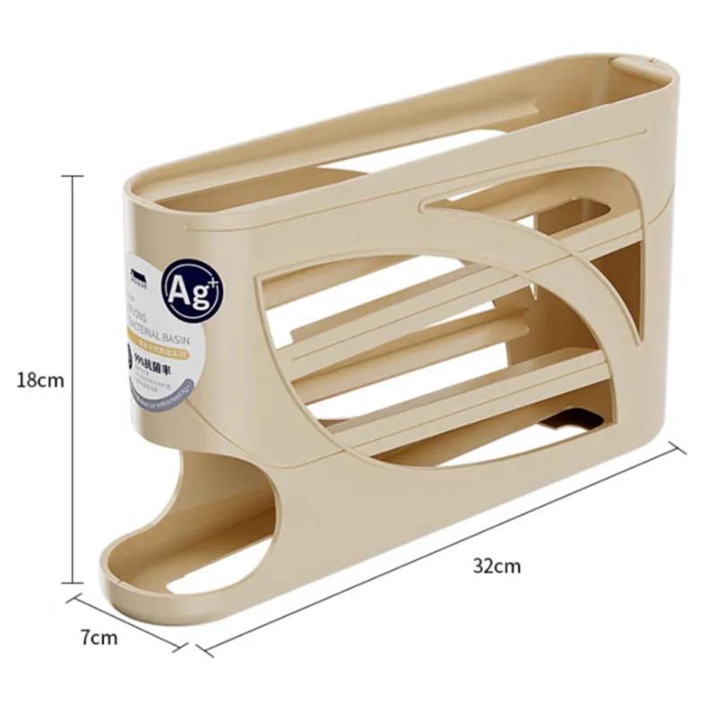 Refrigerator Auto Rolling Egg Dispenser 4 Tiers Auto Rolling Egg Storage Dispenser Rack Reusable Food-Grade Preservation Box