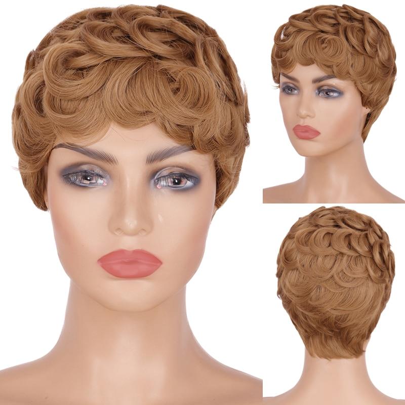 MISSQUEEN Короткие волнистые парики из синтетических волос Ombre 6-дюймовые парики Боб для чернокожих женщин Термостойкие синтетические парики Ежедневный парик