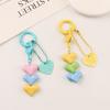 Colorful Heart Beaded Keychain For Women Girls Earphone Case Pendant Bag Decoration Accessories Diy Keyring Gifts