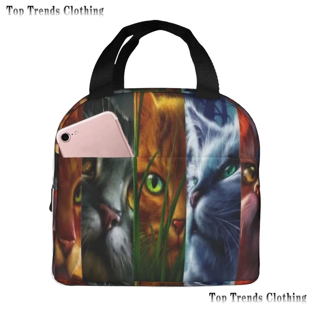 Сумка для ланча Warriors Cats для женщин, водонепроницаемая, термосумка для ланча в офис, школьные термосумки