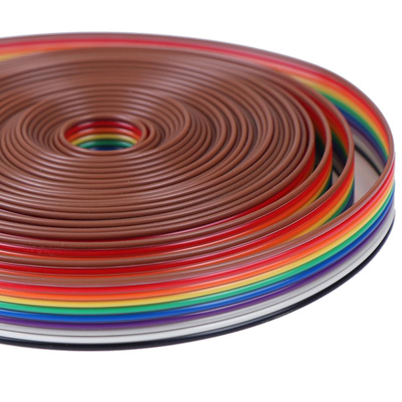5 метров/партия ленточного кабеля, 10-контактный плоский кабель, цветной ленточный кабель цвета радуги, провод
