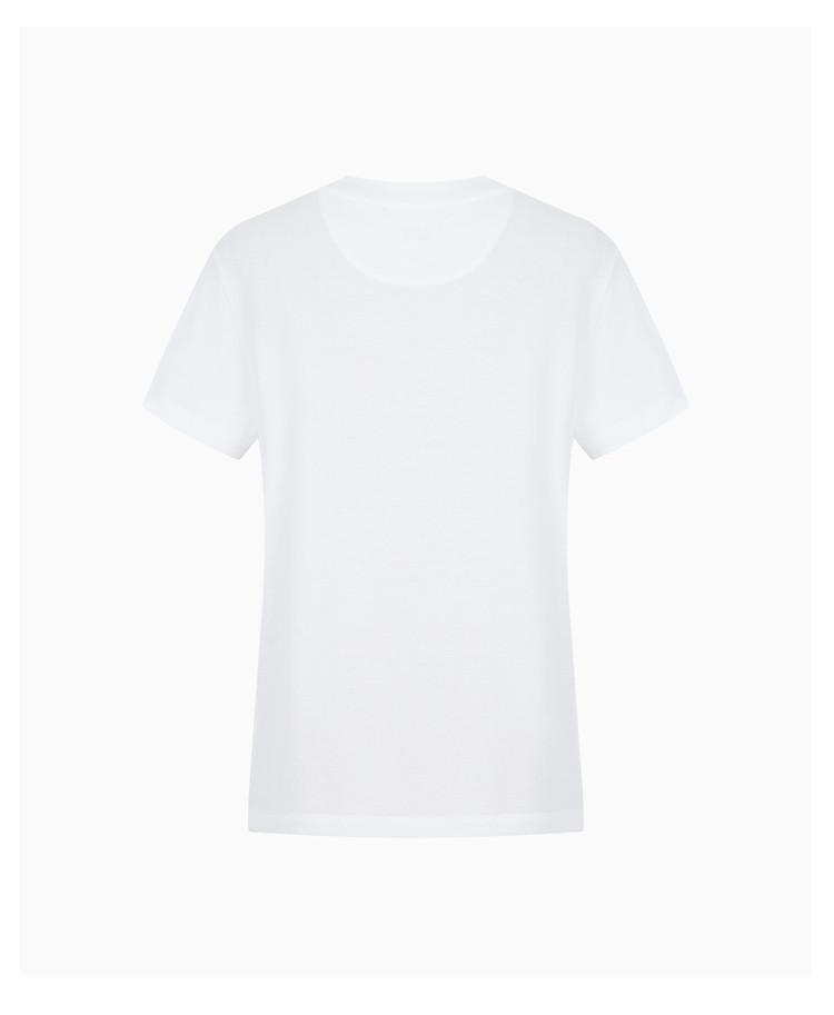 Women's 100% Cotton Retro Pattern T-Shirt with Embroidered Logo