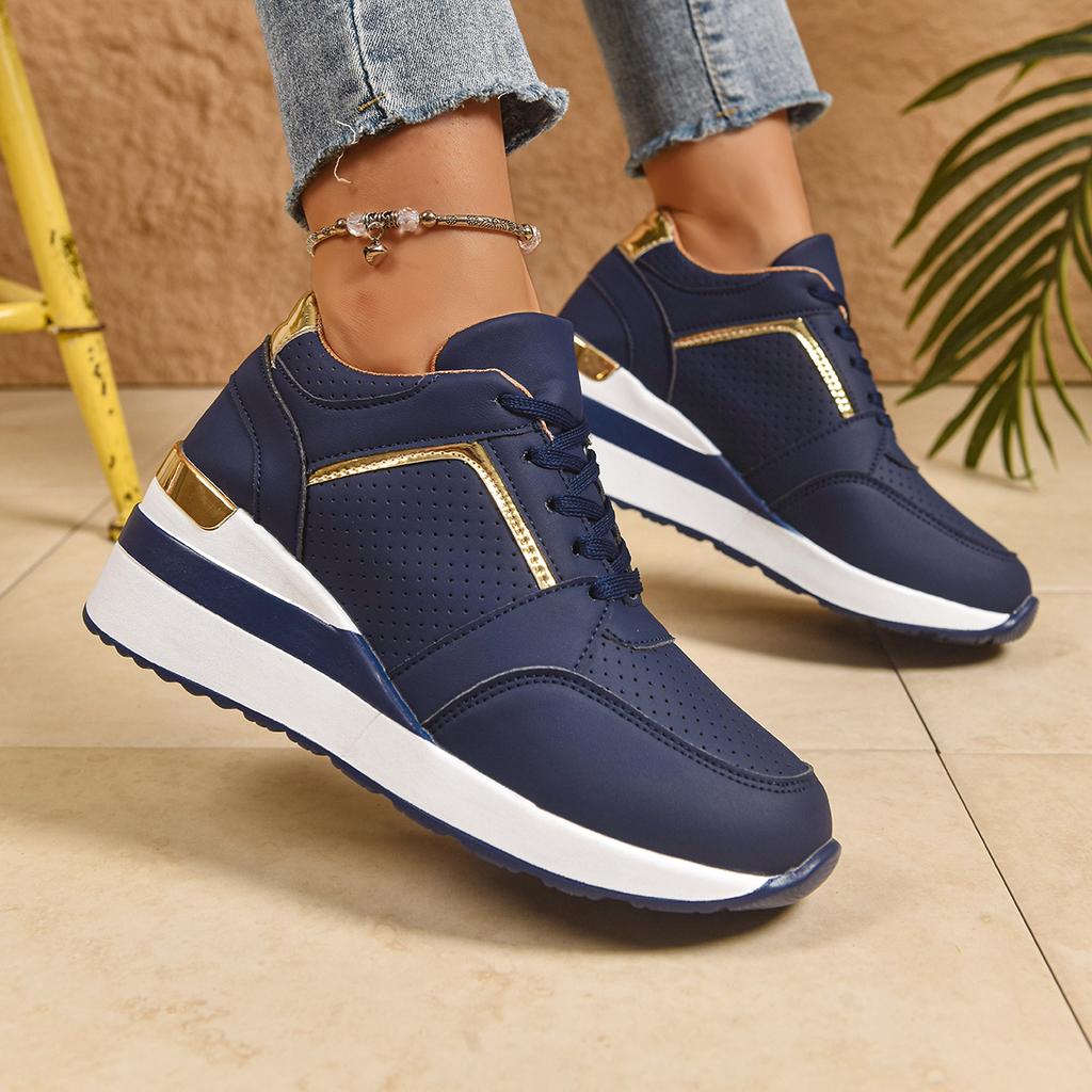 Fashion Women Sneakers 2025 New Lace-Up Wedge Sport Shoes for Women Casual Platform Sneakers Ladies Lightweight Designer Shoes Female