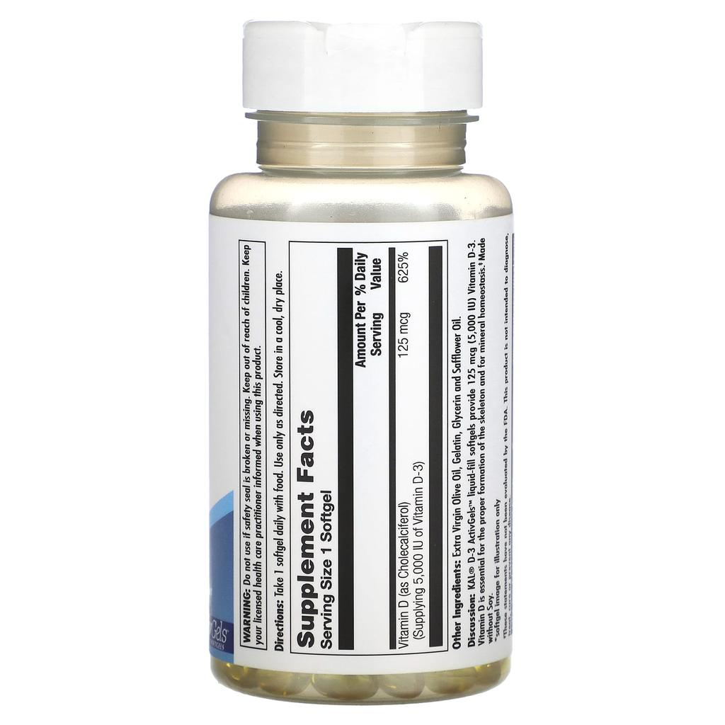 D-3, 125Mcg(5,000Iu), 90 softgels