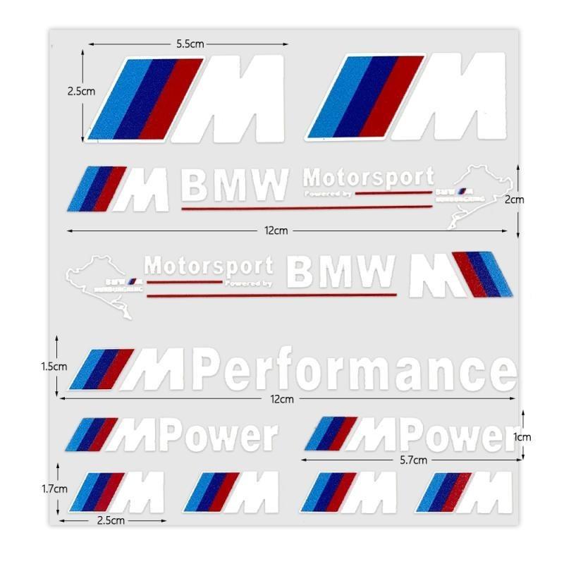 BBJT8 Car Decoration Strip Trunk Sticker Decals Decal For Bmw M Power Performance Logo E28 E30 E34 E36 E46 E60 E90 F84 F87 X1 X3 X5 X6