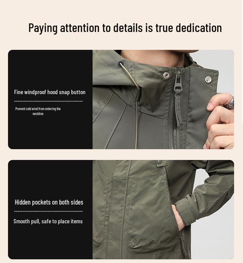 Мужская водонепроницаемая ветровка 2025 года, цвет Military Green - Весенне-осенний стиль