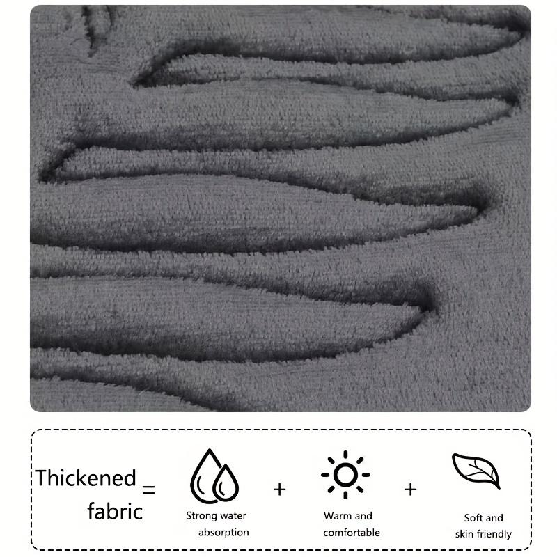3 шт./комплект быстросохнущий нескользящий коврик для ванной комнаты - толстый коралловый флисовый ковер для кухни, прачечной, спальни, душа и использования в помещении