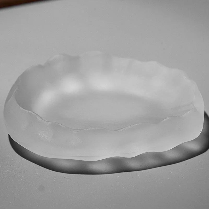 1pc Simple Style Glass Cup Tasting Transparent/Frozen Tea Cups White Wine Cup Kongfu Master Teacup Tea Cup and Tea Mat 2 Style