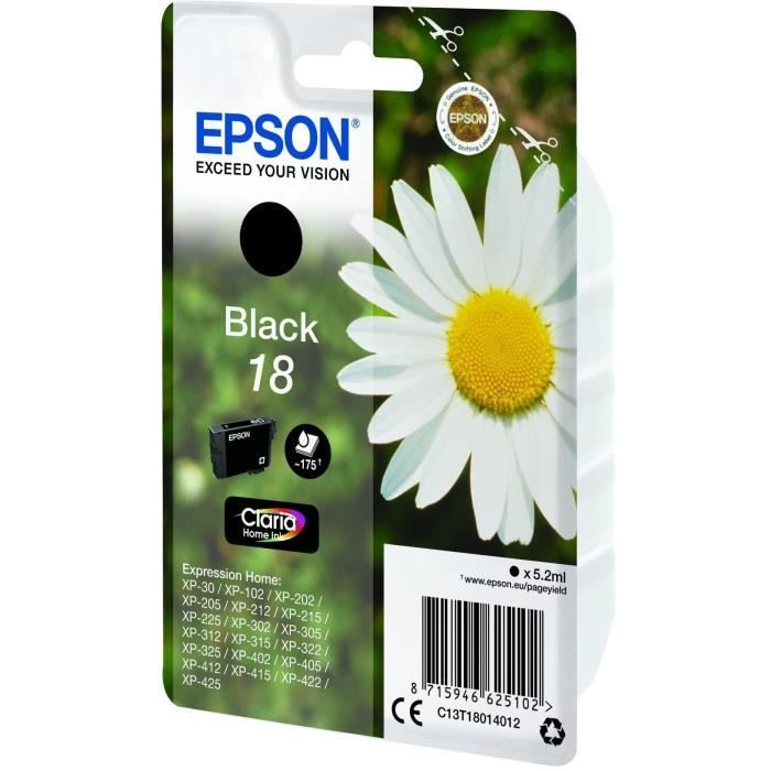 EPSON Чернильный картридж T1801 Черный - Ромашка (C13T18014012)