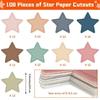 108Counts Star Cutouts Assorted Color Star Die Cut for Bulletin Board Classroom Wall Decoration School Art Craft Project