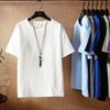 Men's Summer Casual Loose T-shirt Solid Color O-Neck Basic Cotton100% Comfortable Short Sleeve T-shirts