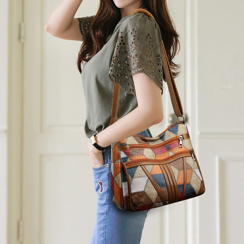 Women's Elegant Vintage Crossbody Bag Trendy HandBag Fashion Multi-pockets Shoulder Bag All-match Retro Crossbody Bag for Daily CLE