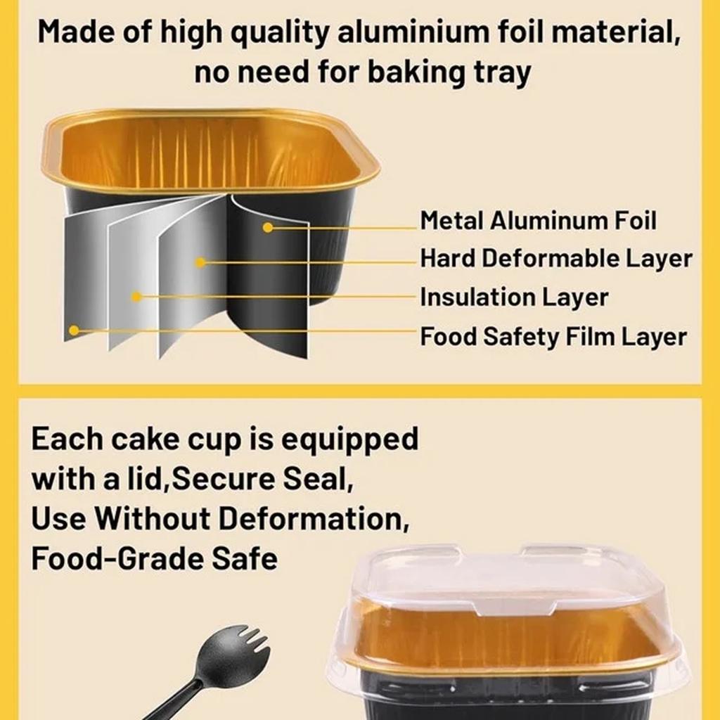 Алюминиевая фольга Форма для кексов Маффины С крышкой, 60 штук Форма для торта, Форма для хлеба с крышкой, Одноразовая форма для выпечки Алюминиевая фольга Форма для выпечки кексов с крышкой