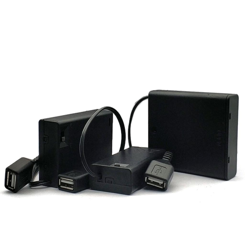 Держатель для батареек AA USB Бокс для батареек AA Кейс для батареек AA с USB-портом питания с крышкой с переключателем с 2/3/4/6/8 слотами DIY