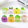 4Pcs Mini Resin Vegetable Figurines Cute Car Dashboard Decor, Adhesive Mounted Resin Car Interior Decorations for Women, Mini Dashboard Ornaments