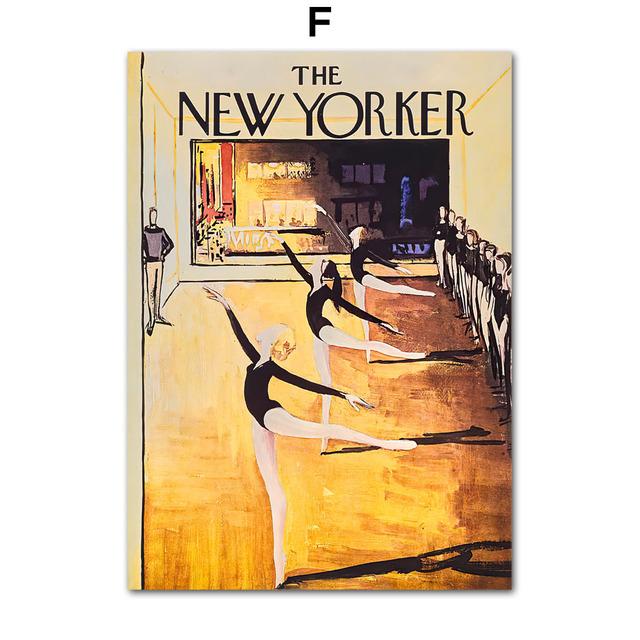 Ballerina Library Lion The New Yorker Magazine Wall Art Canvas Painting Posters And Prints Wall Pictures For Living Room Decor No Frame