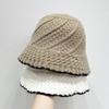 Осень и Зима Новая Шляпа Рыбака Универсальная Японская Вязаная Шляпа с Кружевом Теплая Повседневная Шляпа