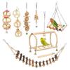 Bird Toy Set: 8-Piece Swing, Chew, and Puzzle Kit for Small To Medium Birds - Relieve Boredom with Logs and Stairs