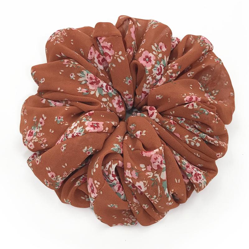 Большая резинка для волос эластичная шифоновая резинка с цветочным принтом малайзийский пучок резинка для волос большого размера объемная малайзийская резинка
